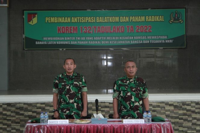 
 Staf Teritorial Korem 132/Tdl Laksanakan Pembinaan Antisipasi Balatkom dan Paham Radikal