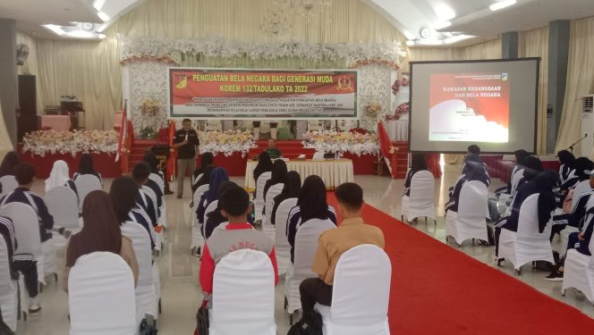 
 Korem 132/Tdl Melaksanaan Kegiatan Penguatan Bela Negara Bagi Generasi Muda