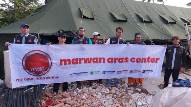 
 Marwan Aras Center Salurkan Bantuan  ke Lokasi Bencana Cianjur