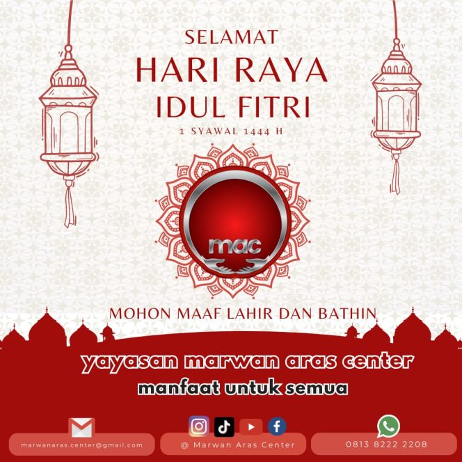 
 Marwan Aras Center mengucapkan Selamat Hari Raya Idul Fitri 1 Syawal 1444 H
