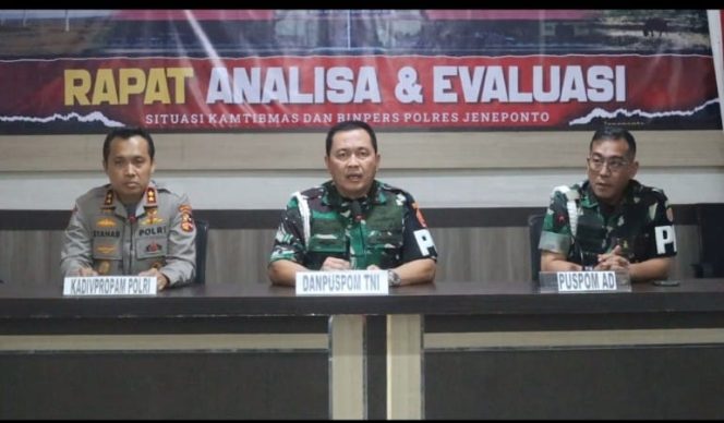
 Konfrensi TIM Gabungan Div Propam Polri dan PUS POM TNI  Terkait Penyerangan Mako Polres Jeneponto