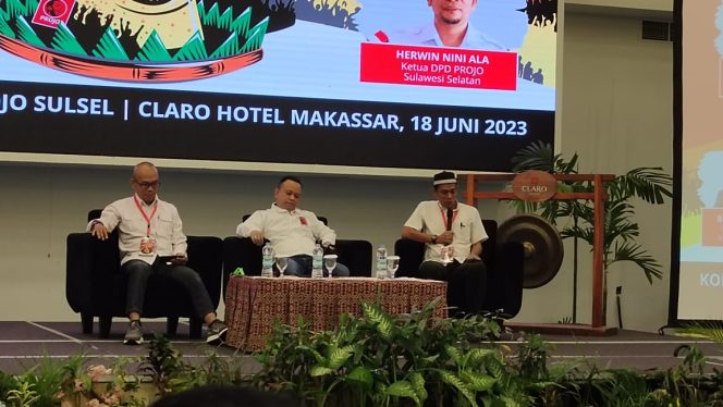 
 Hasil Konferda, Projo Sulsel Putuskan Dukung Prabowo dan Airlangga di Pilpres 