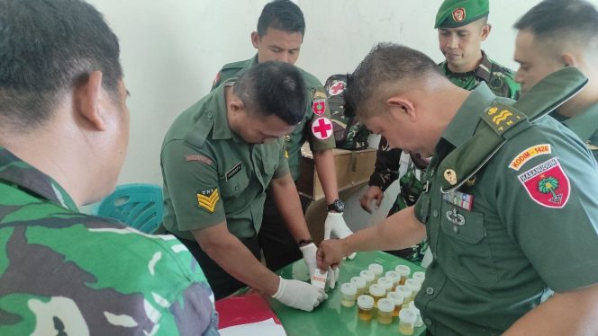
 Kodim 1426 Takalar Lakukan Cek Urine Anggotanya Secara Mendadak Untuk Cegah Penyalahgunaan Narkotika