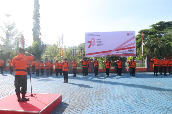 
 Basarnas Makassar Siagakan Puluhan Personil pada Kegiatan Siaga Merah Putih