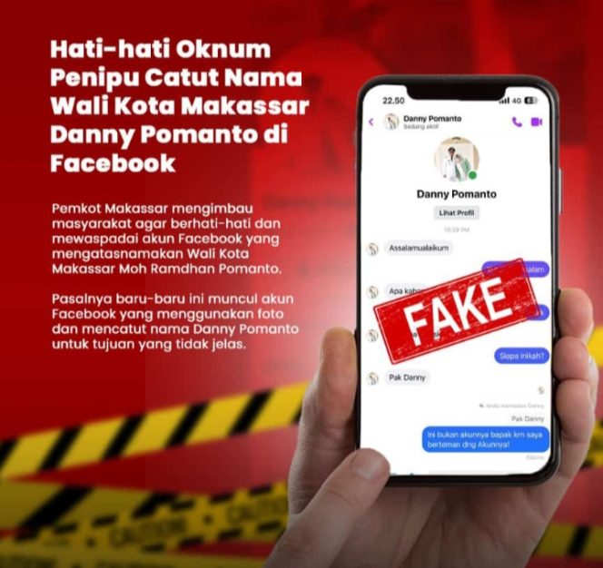 
 Waspadai Akun Facebook Palsu, Catut Nama Wali Kota Makassar Danny Pomanto