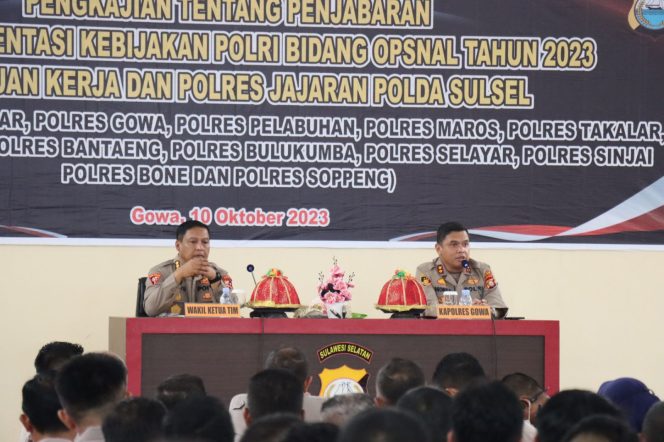 
 Polres Gowa Terima Kunjungan Tim SOPS Mabes Polri Bidang Opsnal Tahun 2023