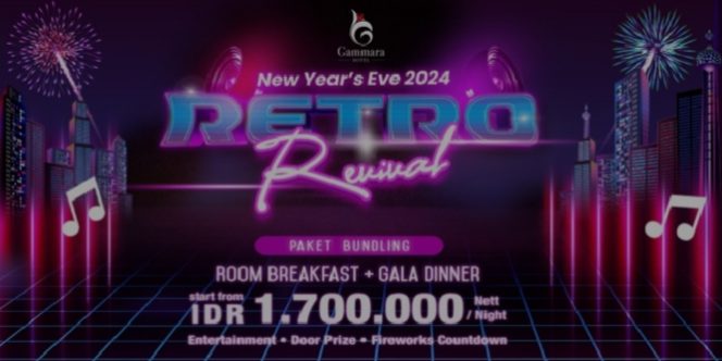 
 New Year’s Eve Celebration “Retro Revival” Back to 80’s Di Hotel Gammara Makassar 