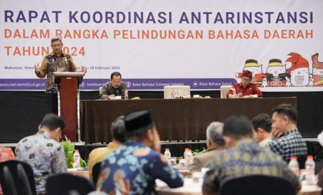 
 Pj Sekprov Sulsel Buka Rakor Pengembangan Pembinaan Bahasa Indonesia dan Daerah di Sulselbar