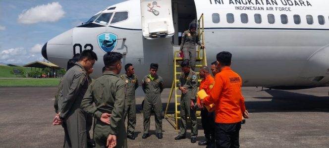 
 Basarnas Dibantu Pesawat Boeing 737-200 TNI AU Cari ABK Kapal Yuiee Jaya 2 Lewat Udara
