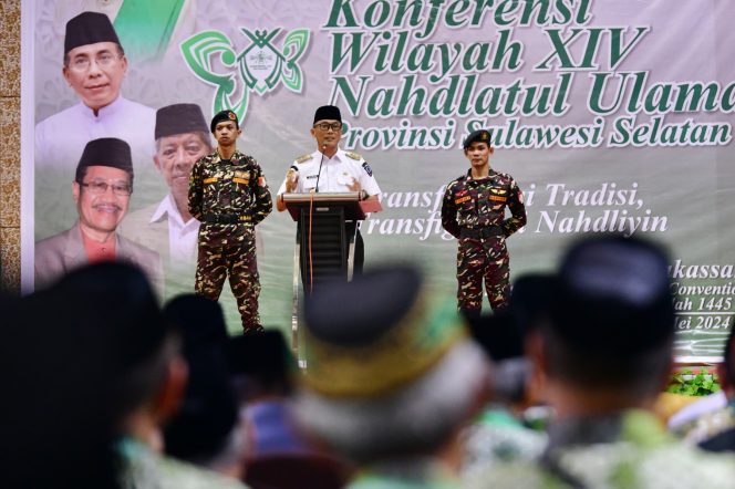 
 PJ Gubernur Sulsel Hadiri Pembukaan  Konferwil XIV NU, Ini Pesannya! 