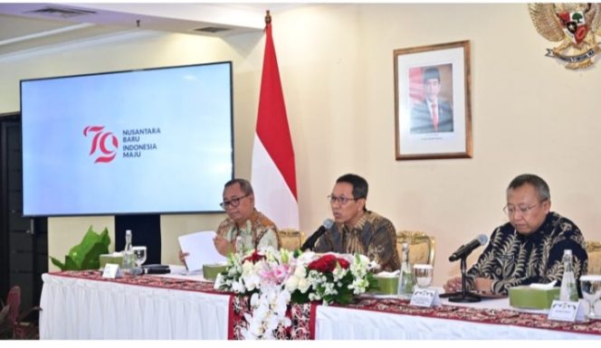 
 Kasetpres Luncurkan Logo HUT Ke-79 RI: Nusantara Baru Indonesia Maju
