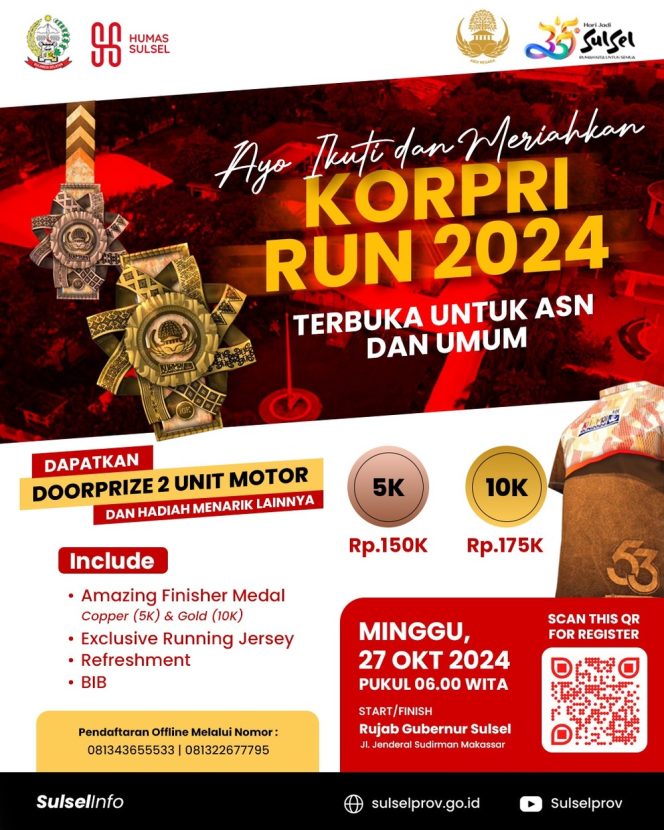 
 Pemrov Sulsel bakal gelar Korpri Run 2024, Peserta dapat Bibit Pohon, Catat Tanggalnya!