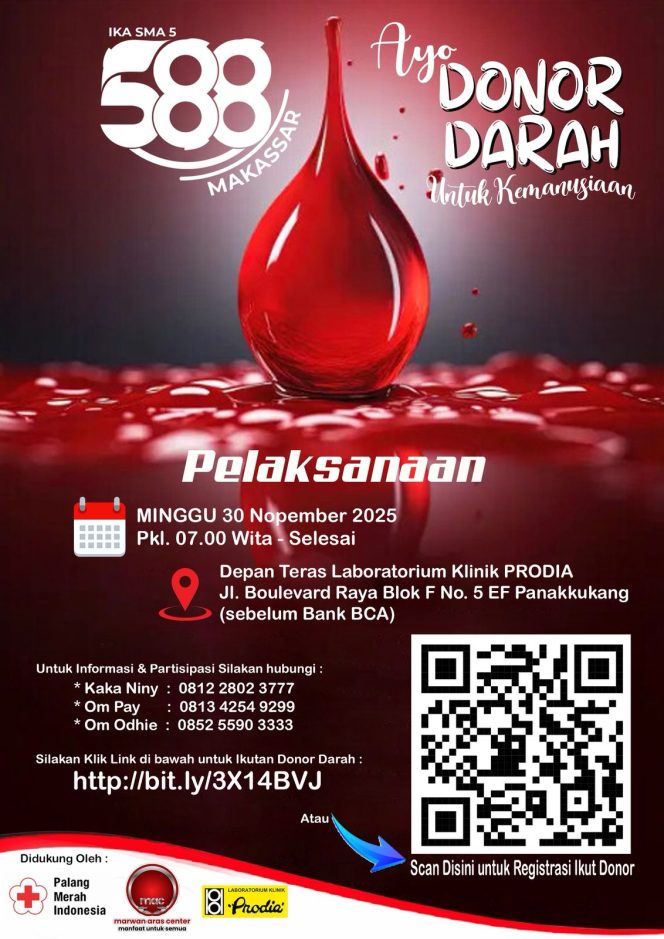 
 Ayo, Donor! 3 Hari Lagi Aksi Donor Darah di CFD Boulevard – Minggu, 30 November 2025
